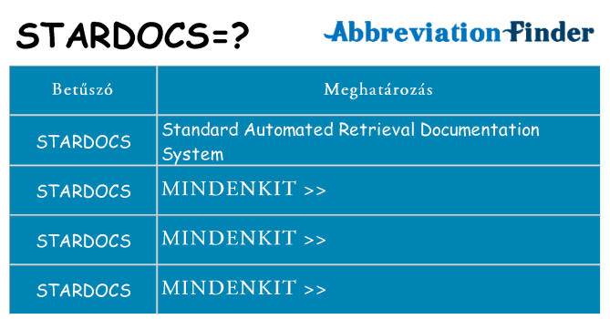 Mi a(z) stardocs állni