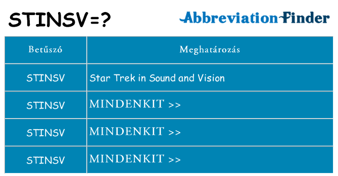 Mi a(z) stinsv állni