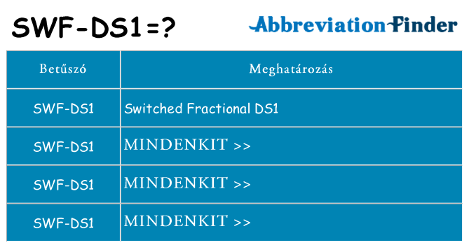 Mi a(z) swf-ds1 állni