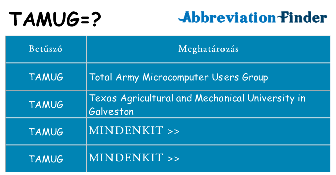 Mi a(z) tamug állni