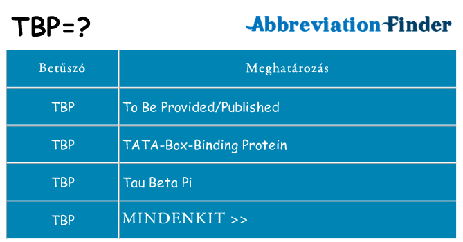 Mi a(z) tbp állni