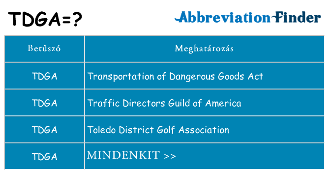 Mi a(z) tdga állni