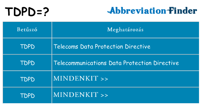 Mi a(z) tdpd állni