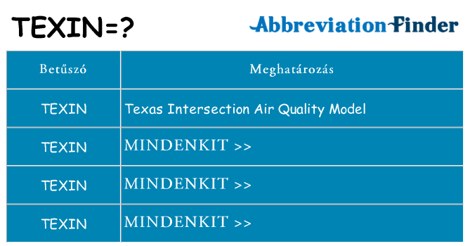 Mi a(z) texin állni