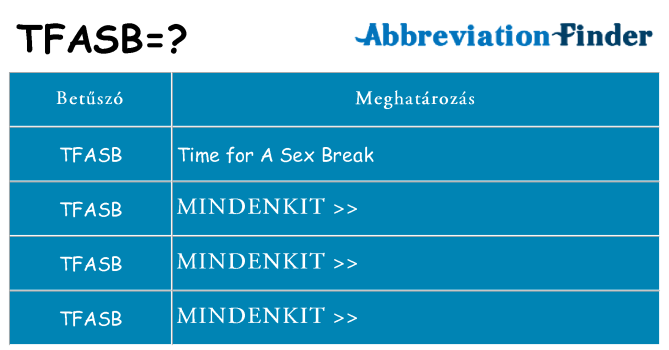 Mi a(z) tfasb állni