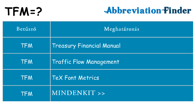 Mi a(z) tfm állni
