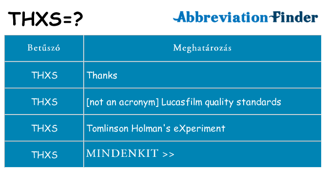 Mi a(z) thxs állni