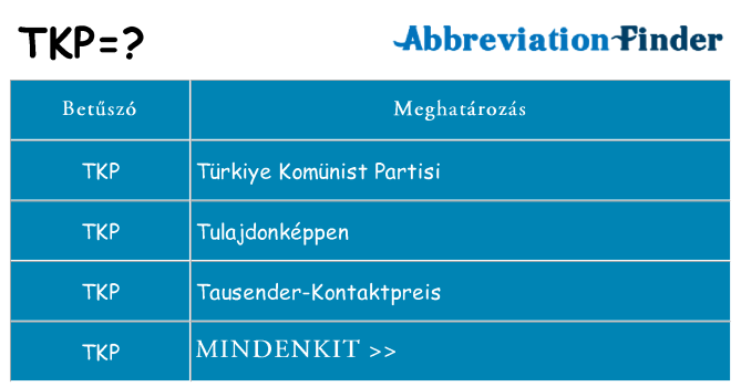 Mi a(z) tkp állni