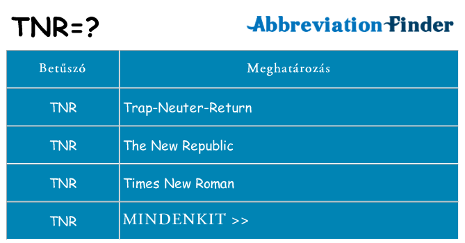Mi a(z) tnr állni