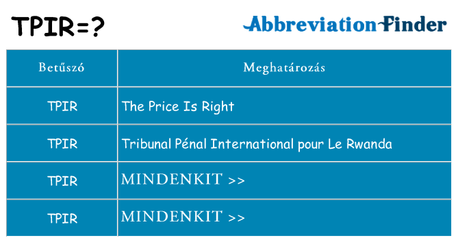 Mi a(z) tpir állni