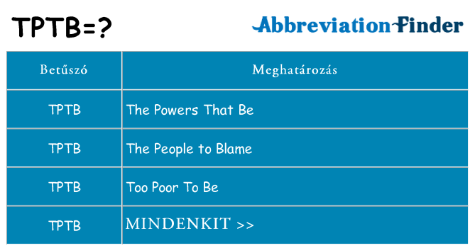 Mi a(z) tptb állni