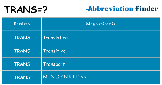 Mi a(z) trans állni