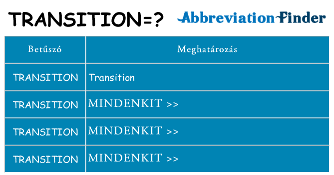 Mi a(z) transition állni
