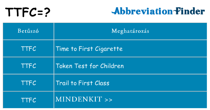 Mi a(z) ttfc állni