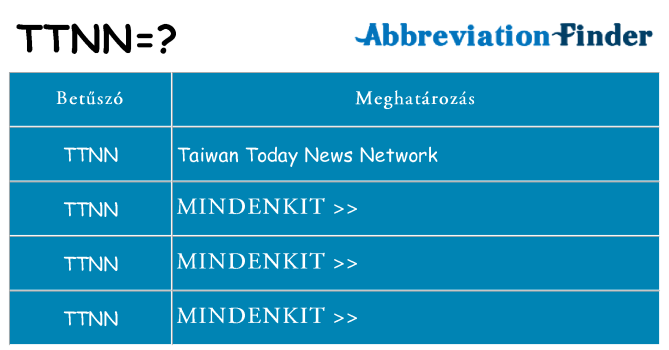 Mi a(z) ttnn állni