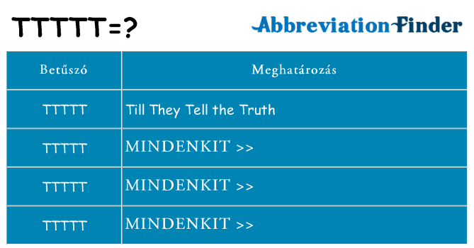 Mi a(z) ttttt állni