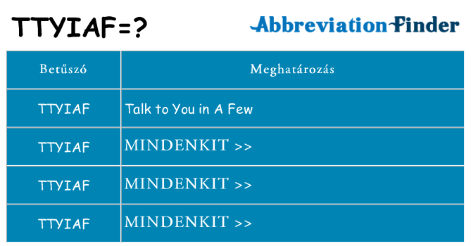 Mi a(z) ttyiaf állni
