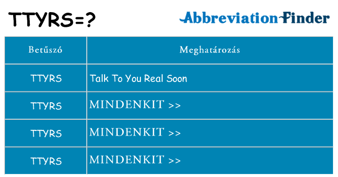 Mi a(z) ttyrs állni