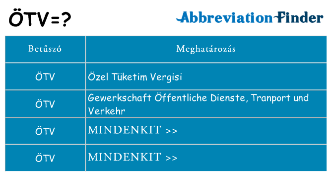 Mi a(z) otv állni