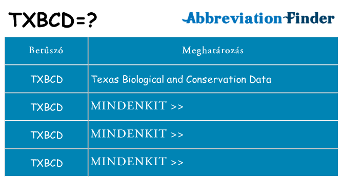 Mi a(z) txbcd állni