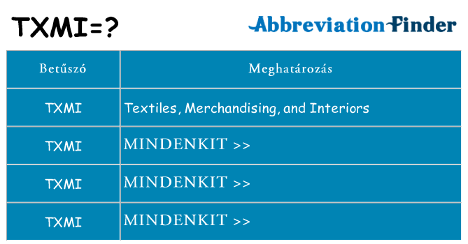 Mi a(z) txmi állni