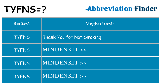 Mi a(z) tyfns állni