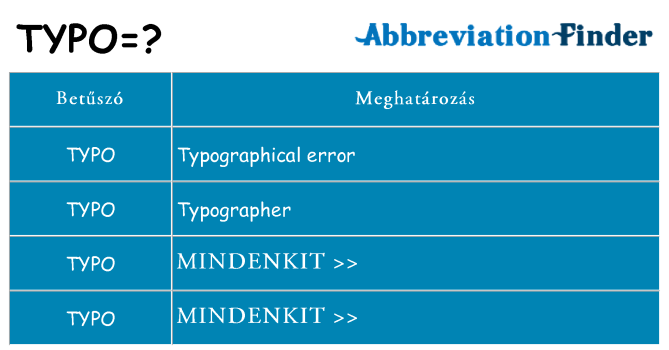 Mi a(z) typo állni