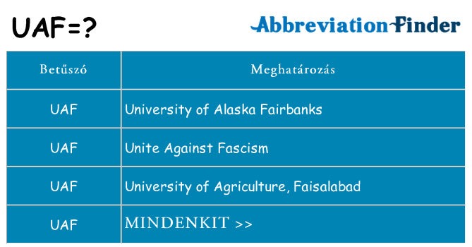 Mi a(z) uaf állni