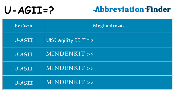 Mi a(z) u-agii állni