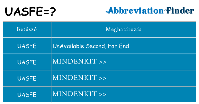 Mi a(z) uasfe állni