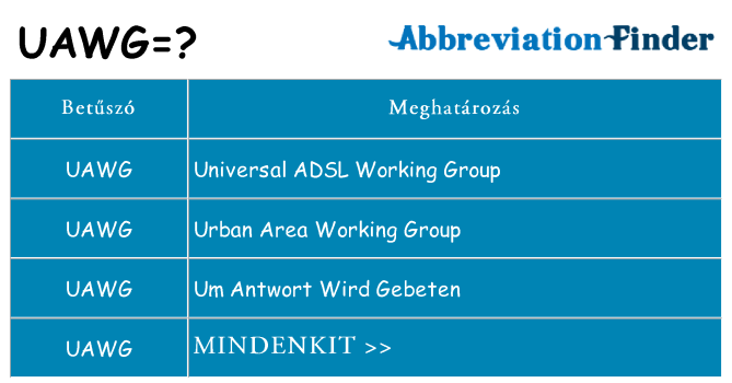 Mi a(z) uawg állni