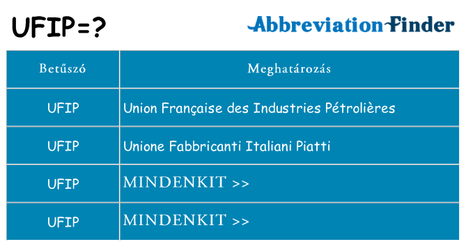 Mi a(z) ufip állni