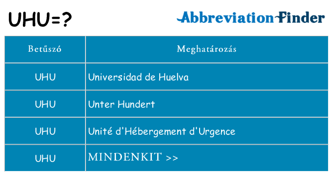 Mi a(z) uhu állni