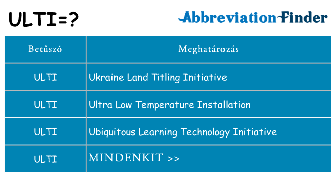 Mi a(z) ulti állni