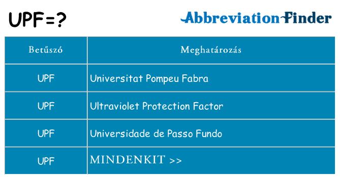 Mi a(z) upf állni