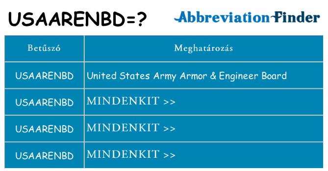 Mi a(z) usaarenbd állni