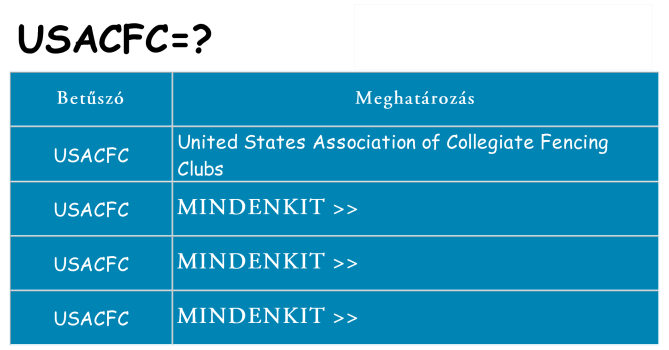 Mi a(z) usacfc állni