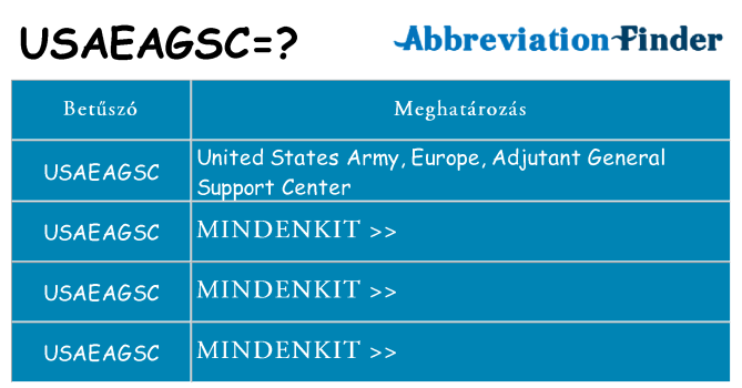 Mi a(z) usaeagsc állni