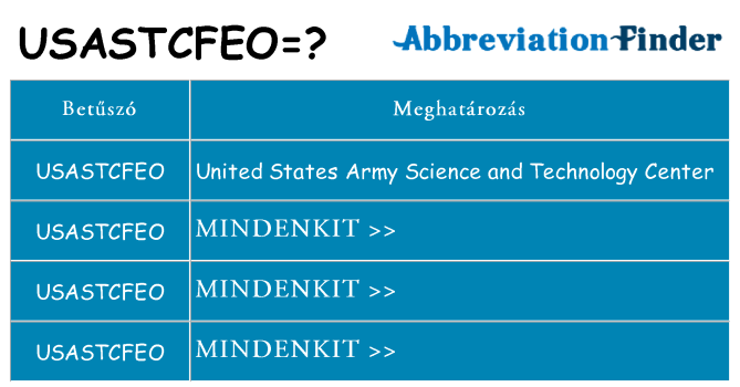 Mi a(z) usastcfeo állni