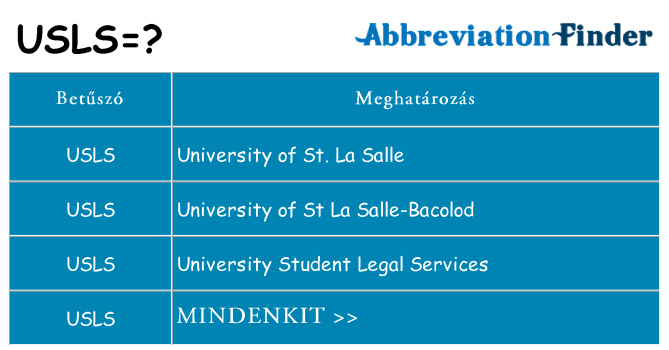 Mi a(z) usls állni