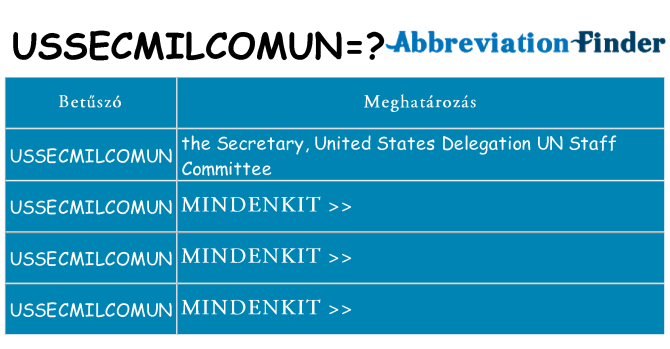 Mi a(z) ussecmilcomun állni