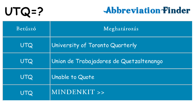Mi a(z) utq állni