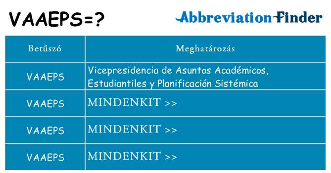 Mi a(z) vaaeps állni