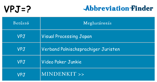 Mi a(z) vpj állni