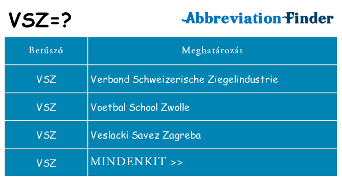 Mi a(z) vsz állni