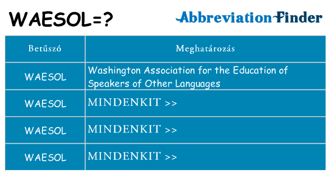Mi a(z) waesol állni