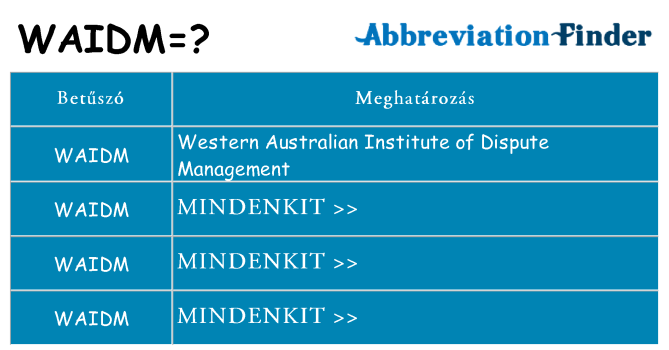 Mi a(z) waidm állni