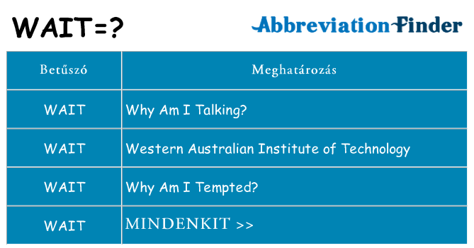 Mi a(z) wait állni