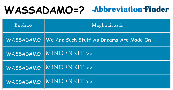 Mi a(z) wassadamo állni