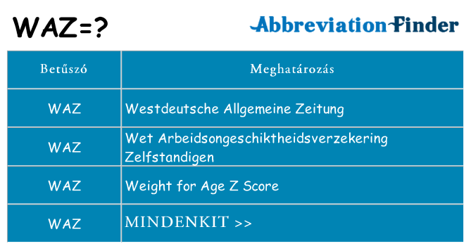 Mi a(z) waz állni